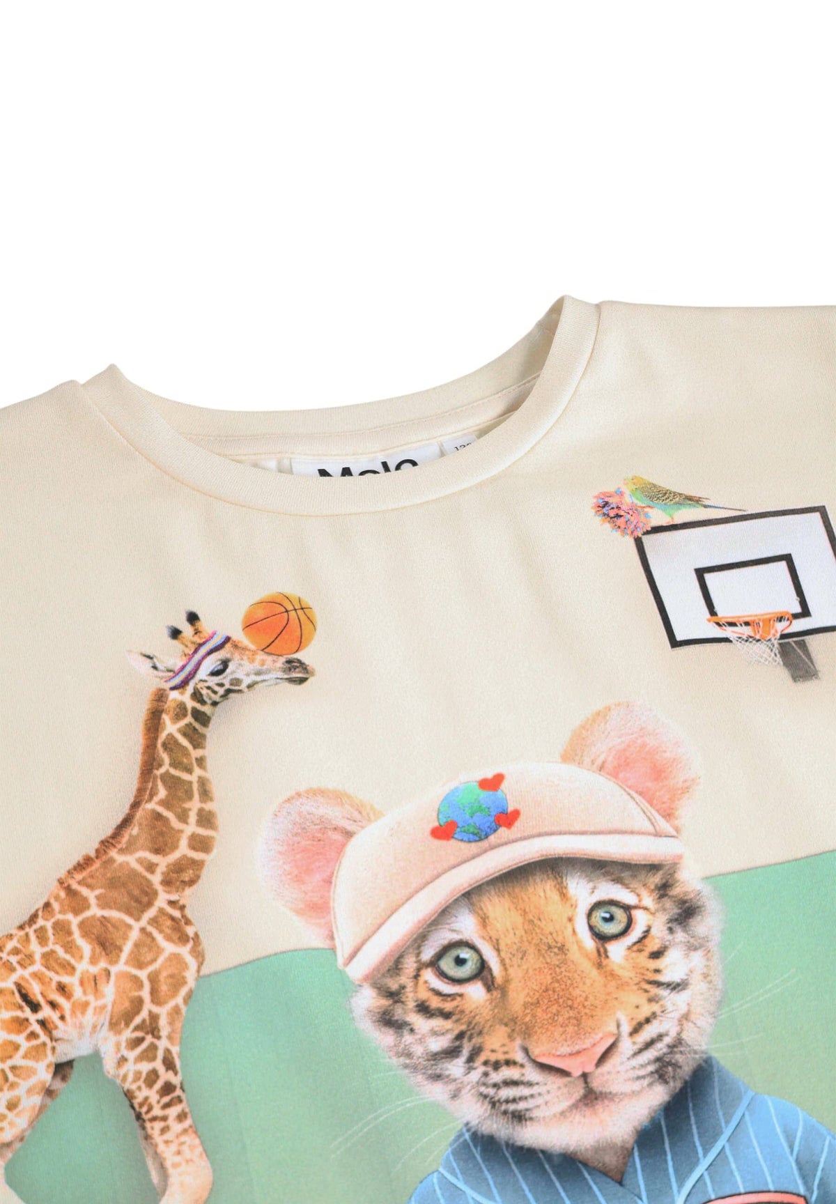 MOLO T-Shirt Raeesa creme mit Tierprint Tiger Katzen Giraffe T-Shirt MOLO 