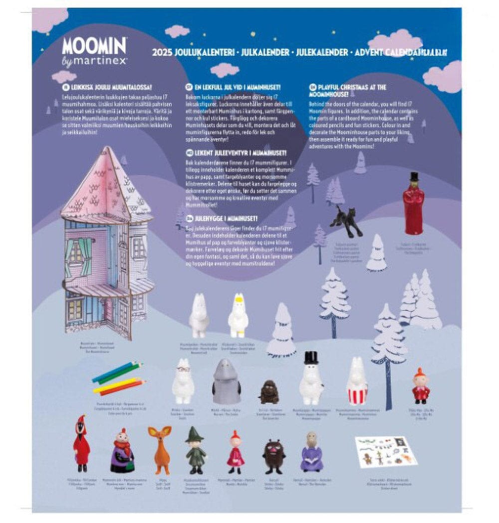 Moomin by Martinex Adventskalender 2025 / 24 Überraschungen + Moominhaus zum Basteln Kalender Moomin by Martinex 