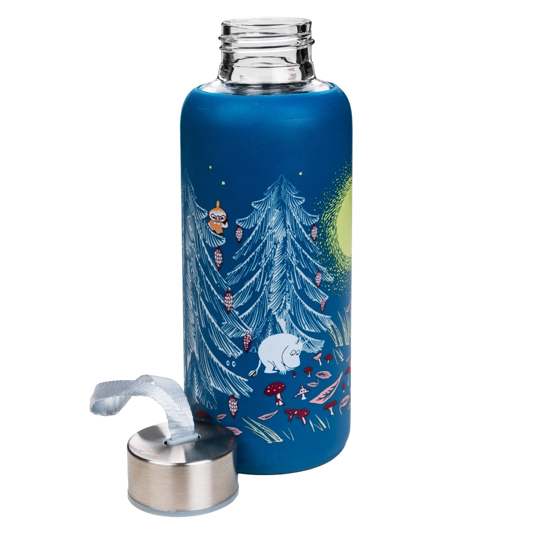 Moomin by Martinex: Primeval Forest Glasflasche 450 ml – Deep Blue Becher Rätt Start 