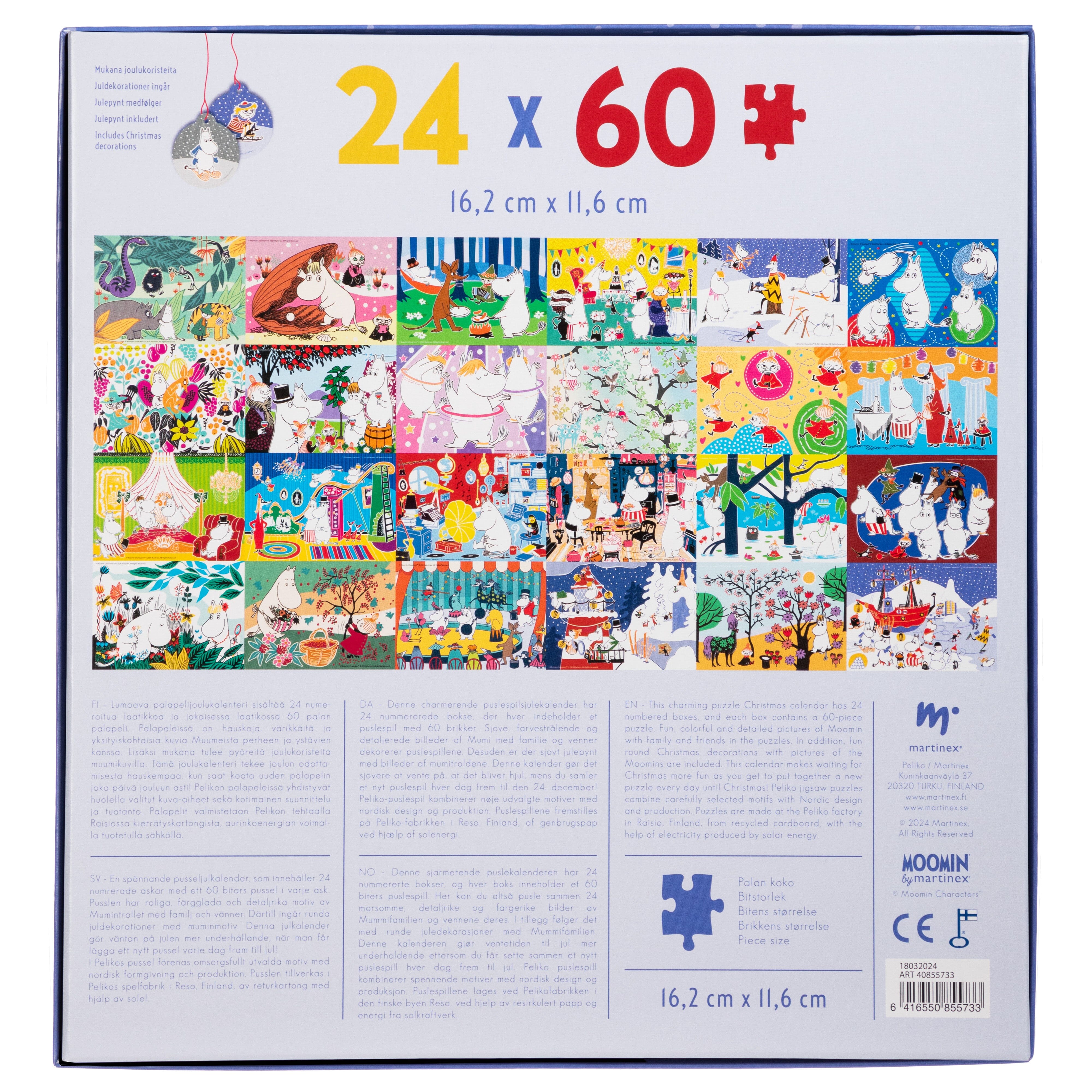 Moomin by Martinex Puzzle Adventskalender 24 × 60‑Teile-Puzzles Kalender Moomin by Martinex 