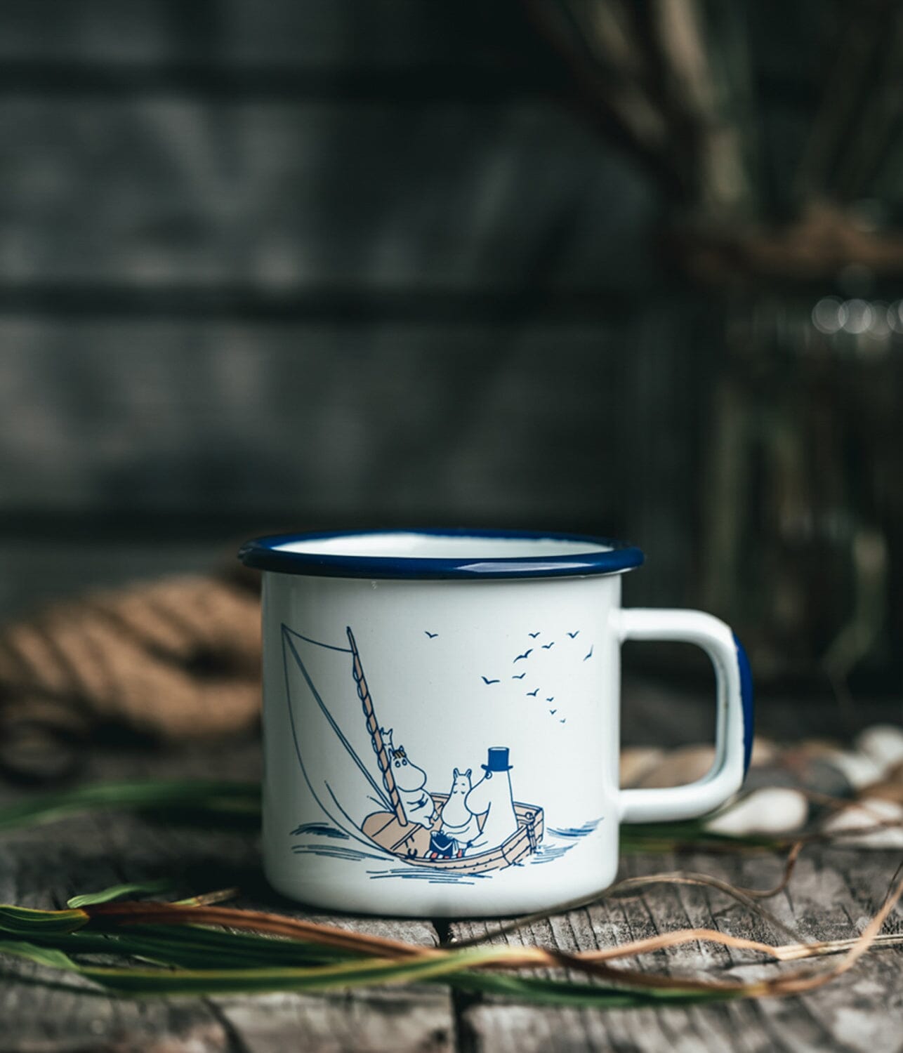 Moomin by Muurla Emaille-Tasse „Moomin Sailors“ – Weiß/Blau Becher Moomin by Muurla 