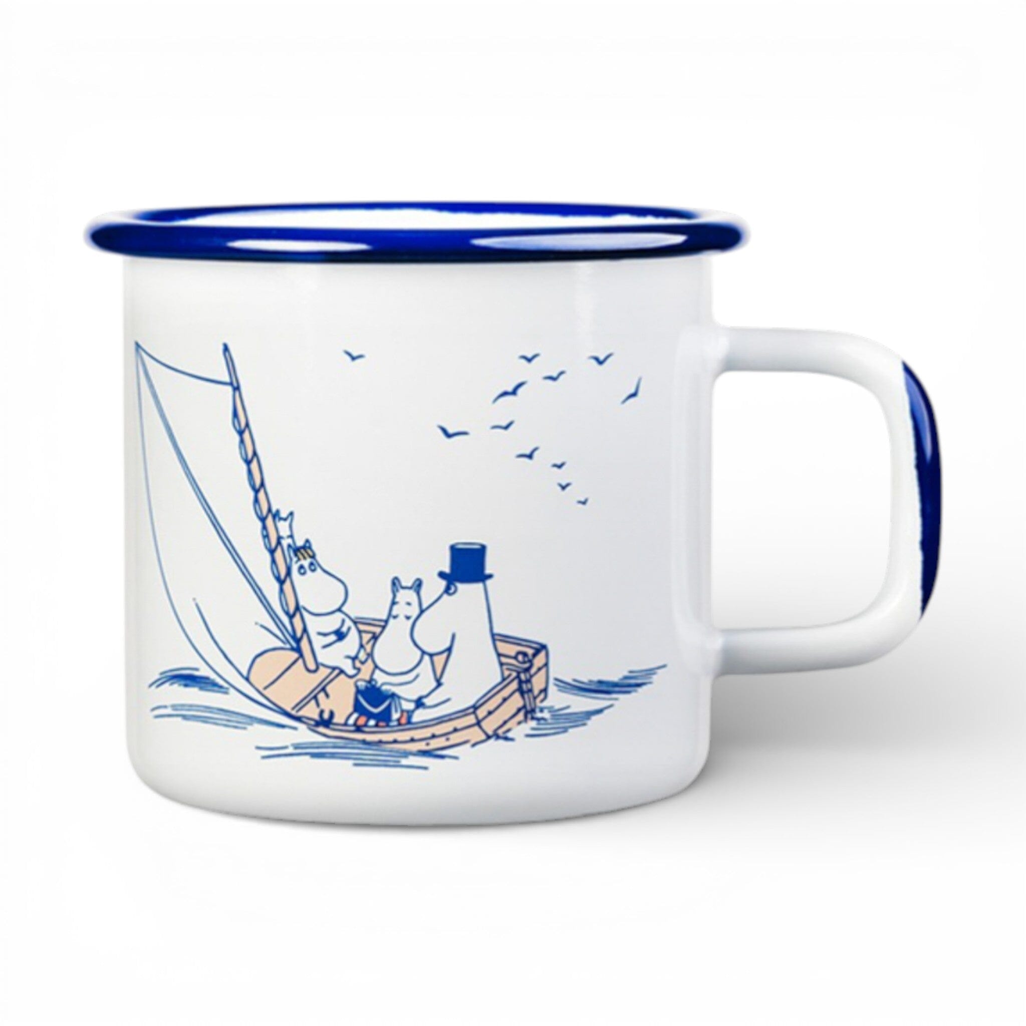 Moomin by Muurla Emaille-Tasse „Moomin Sailors“ – Weiß/Blau Becher Moomin by Muurla 