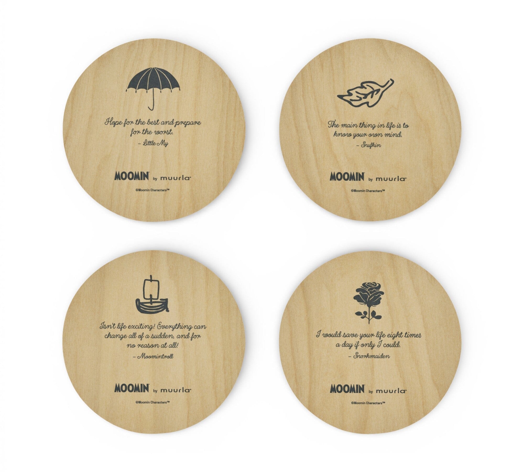 Moomin by Muurla Untersetzer Ø10 cm – 4er-Set © Moomin Characters Untersetzer und Tablets Moomin by Muurla 