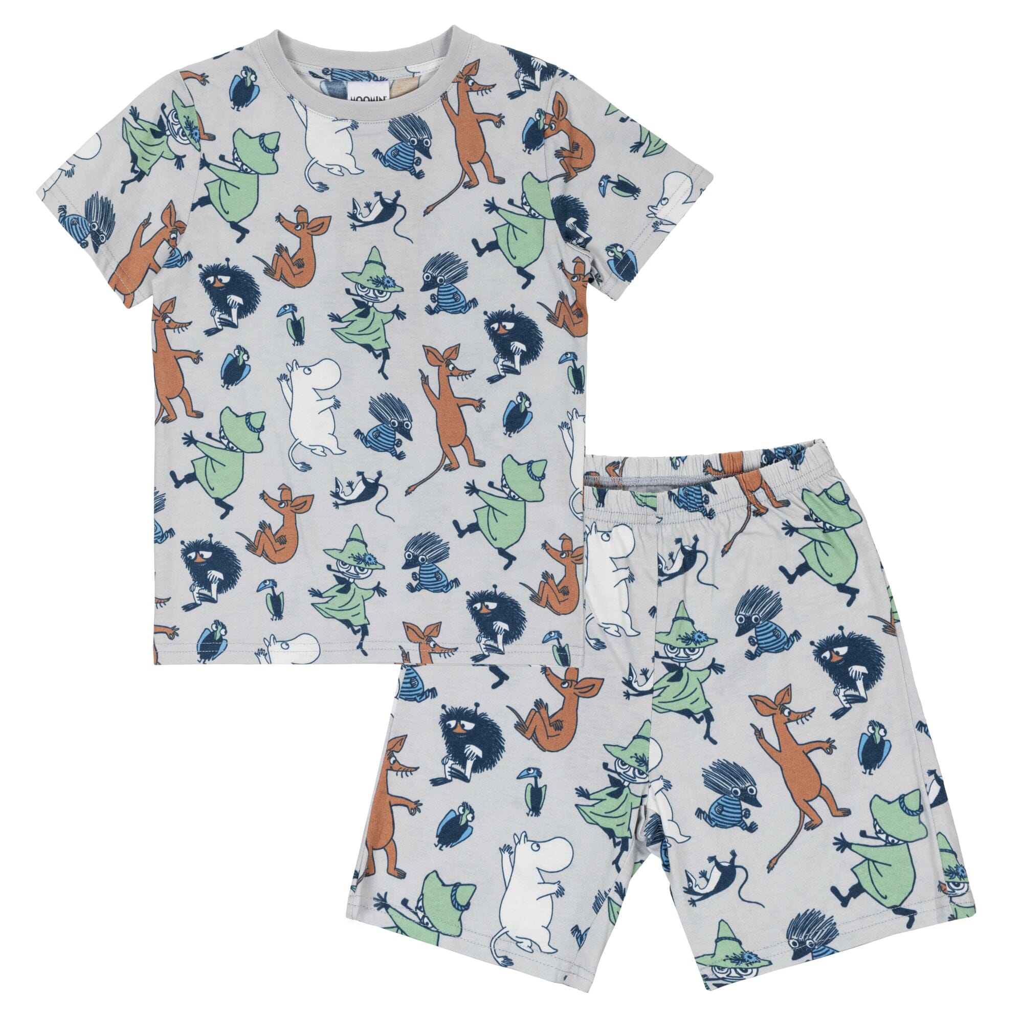 Moomin Kids Pyjama-Set „Funny PJ“ – Grey mit Allover-Print Schlafanzug Moomin by Martinex 98 / 104 