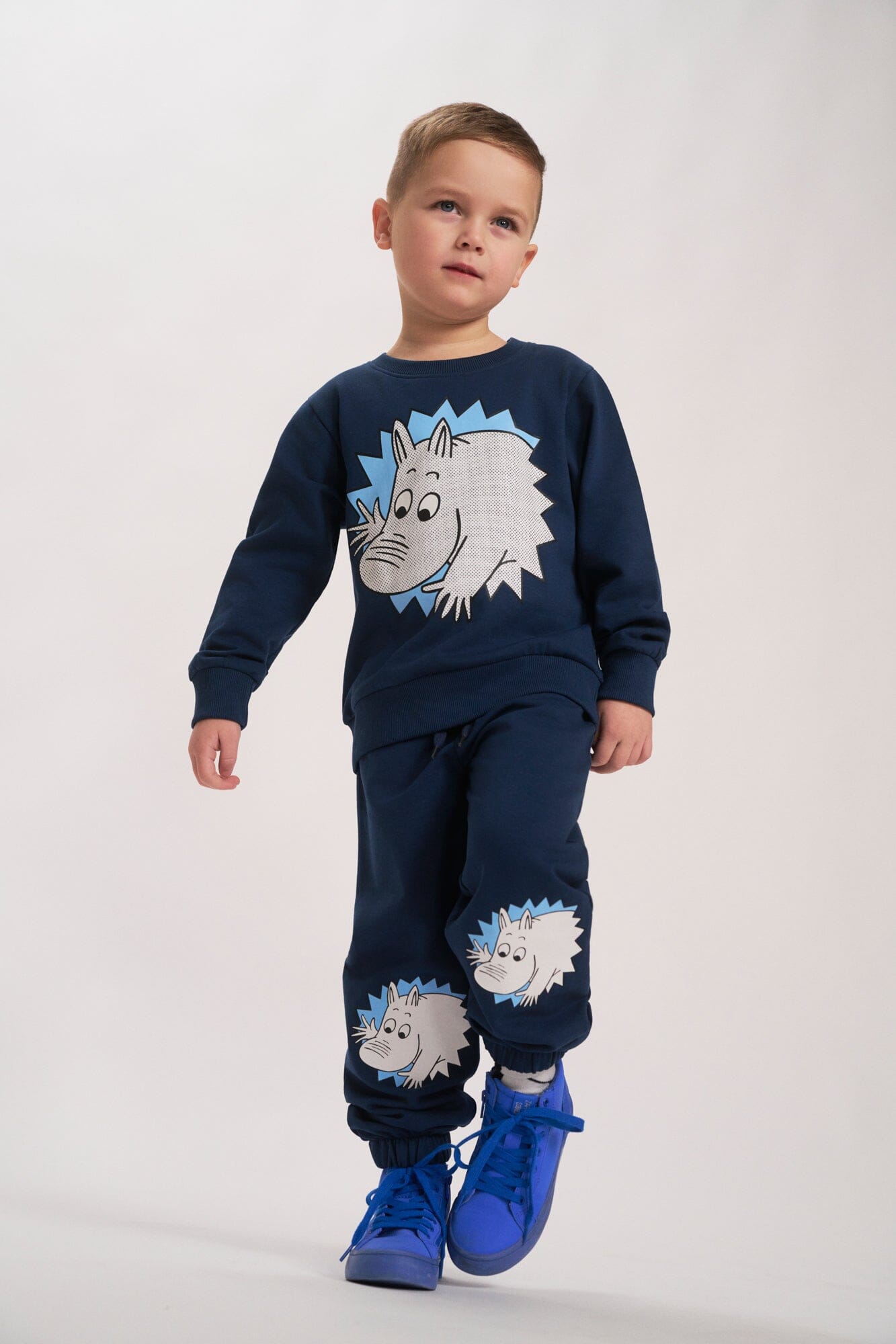 Moomin Kids Sweatpants „Hey Moomin“ – Dark Blue, Print auf den Beinen Hose Moomin by Martinex 