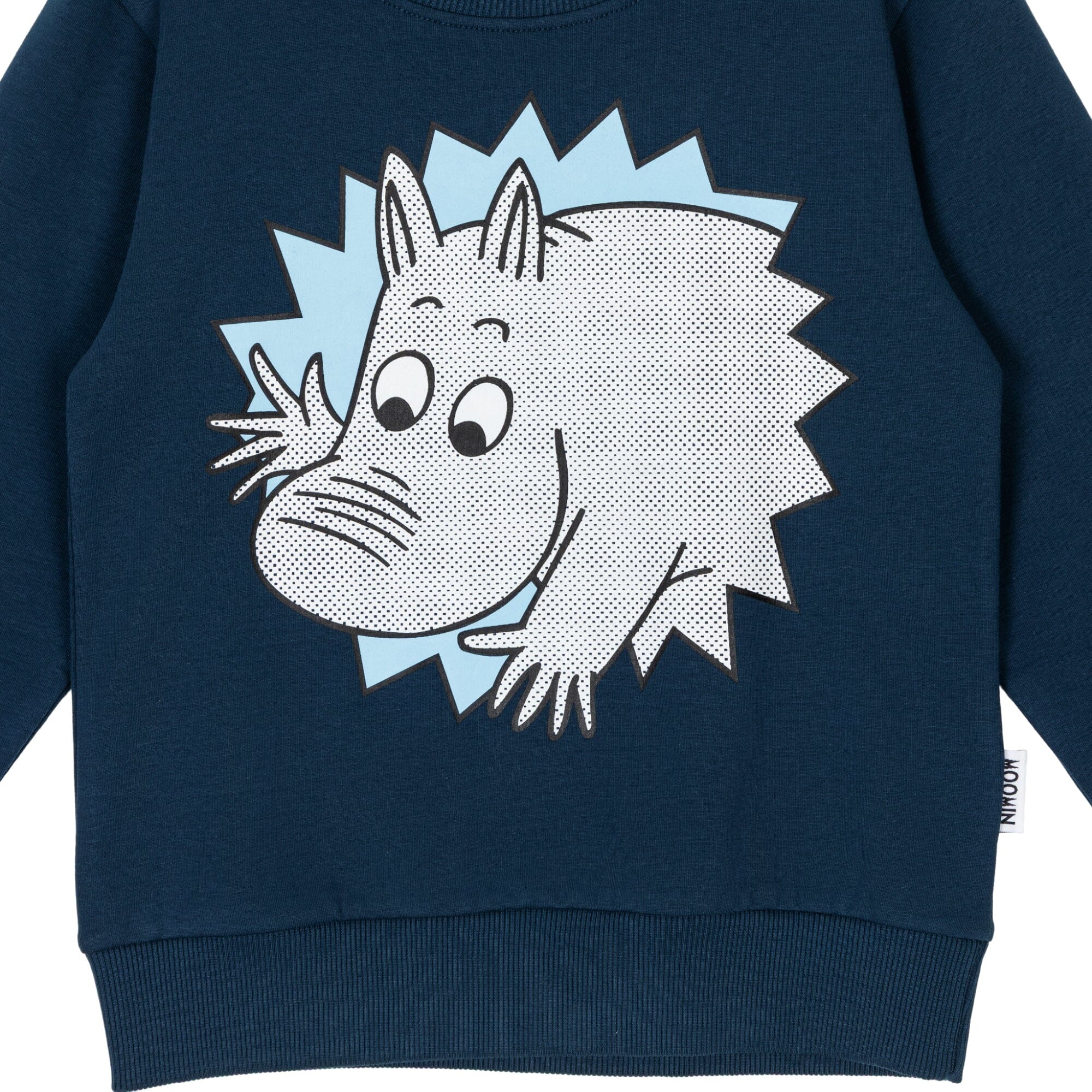 Moomin Kids Sweatshirt „Hey Moomin“ – Dark Blue - Print vorne & hinten Langarmshirt Moomin by Martinex 