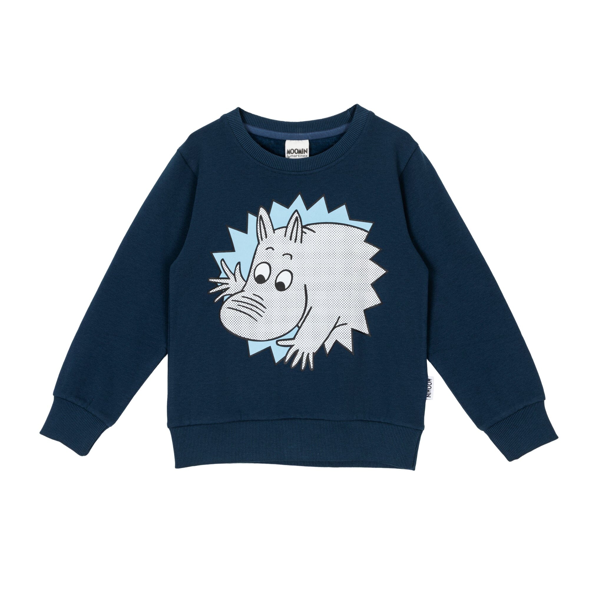 Moomin Kids Sweatshirt „Hey Moomin“ – Dark Blue - Print vorne & hinten Langarmshirt Moomin by Martinex 98 