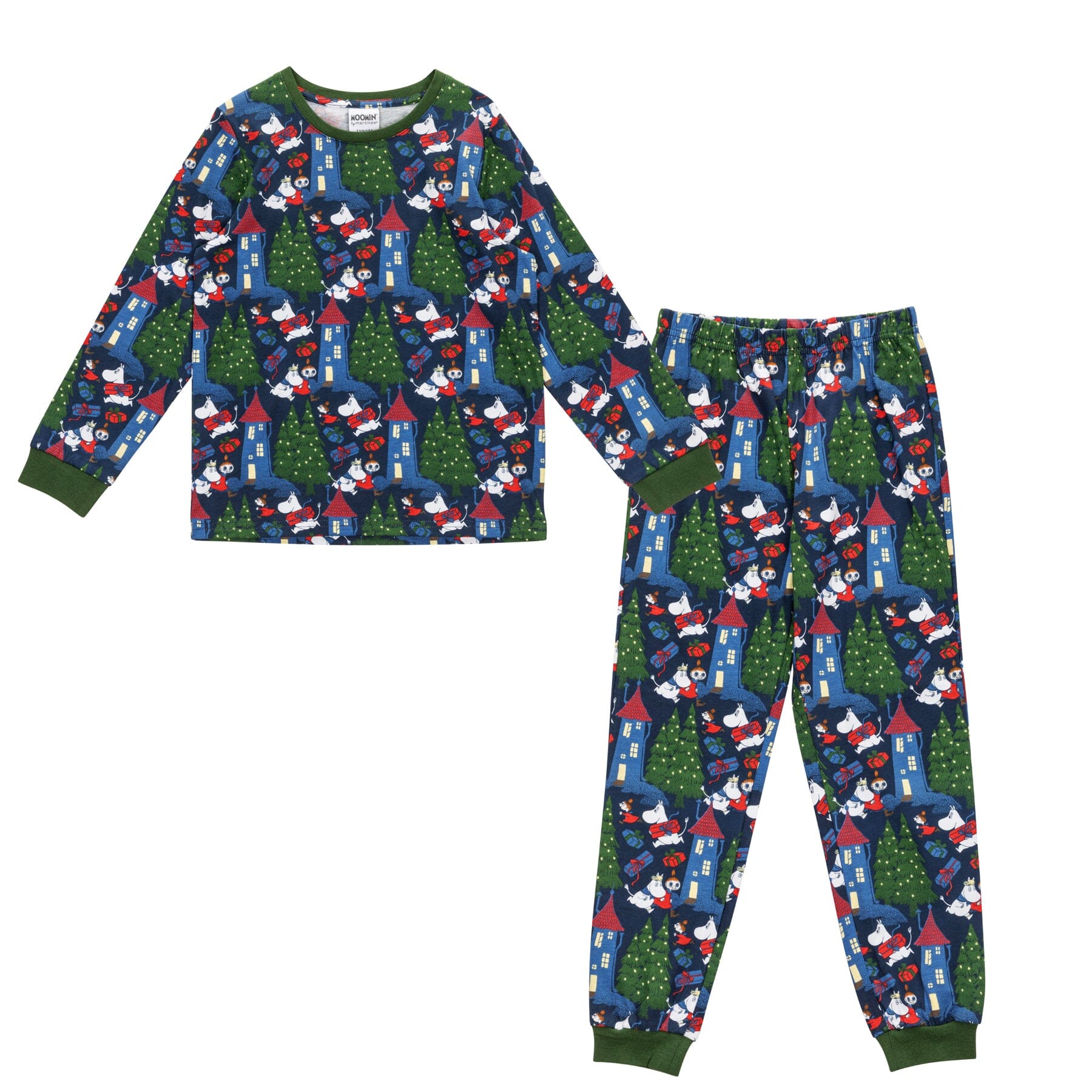 MOOMIN Kinder Pyjama „Bustling“ Dunkelblau – © Moomin Characters Schlafanzug Moomin by Martinex 110 / 116 
