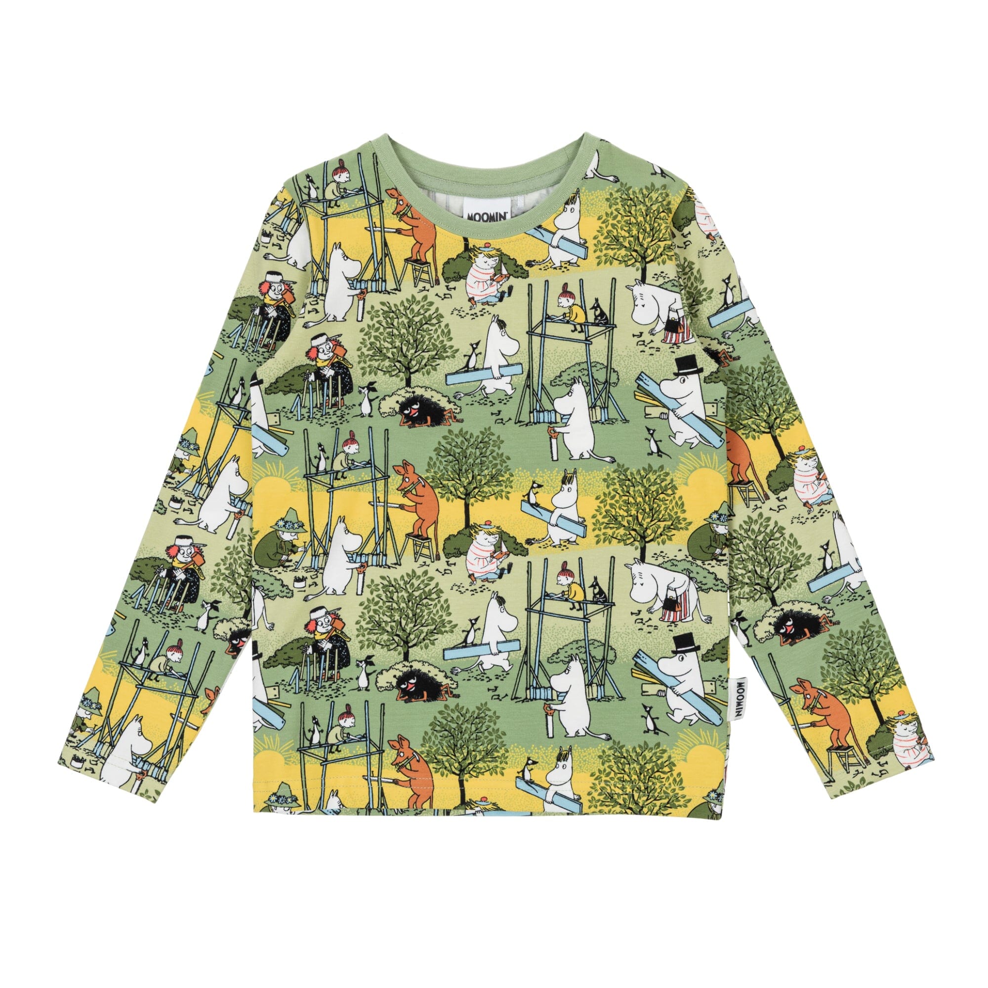Moomin Langarmshirt „Busy Bees“ – Green, Allover-Print Langarmshirt Moomin by Martinex 104 