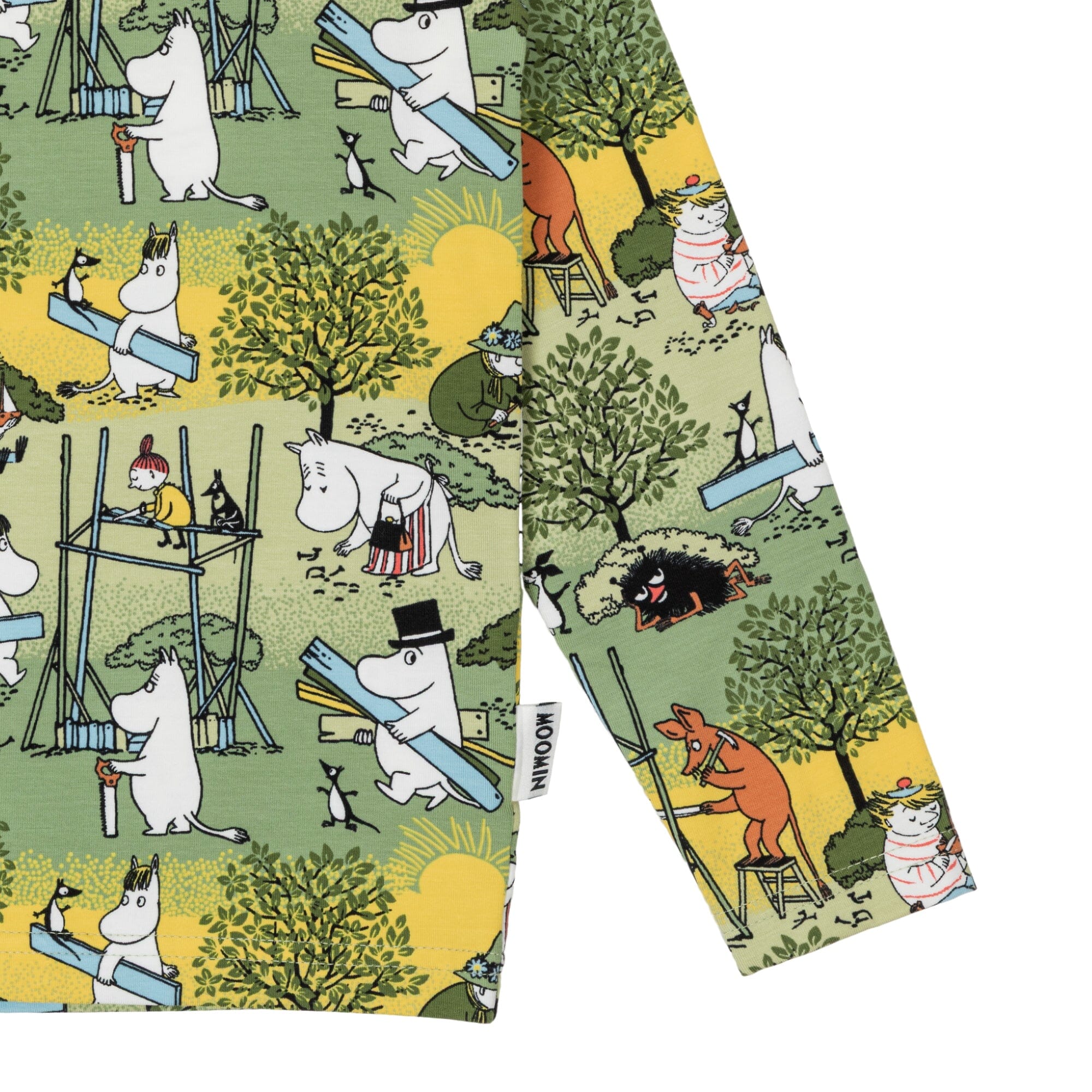Moomin Langarmshirt „Busy Bees“ – Green, Allover-Print Langarmshirt Moomin by Martinex 