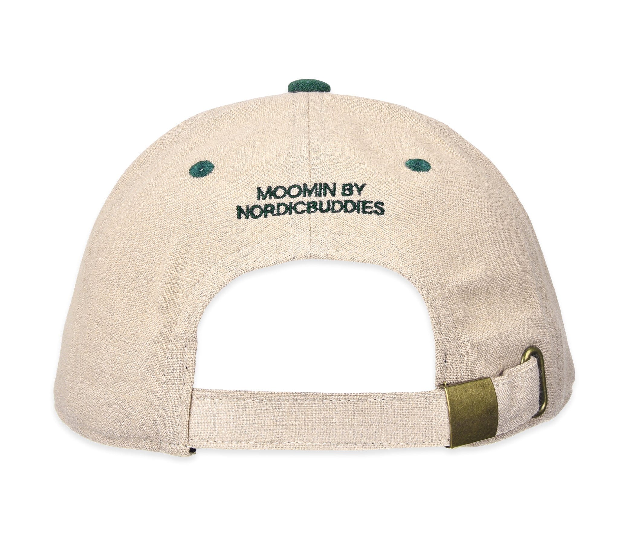 Nordicbuddies - Moomin Baseballcap dunkelgrün beige Mumintroll unisex Blume Stickerei Cap Nordic Buddies 
