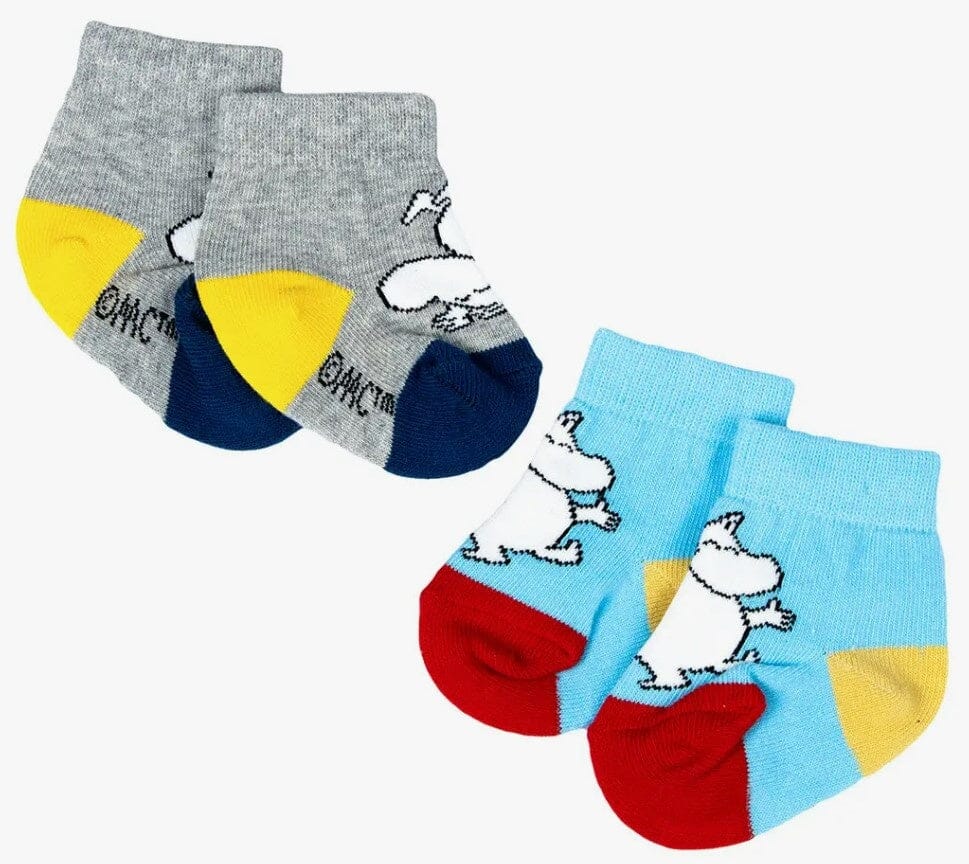Nordicbuddies - 2er Set Socken Kinder Moomin Mumintroll Socken - türkis grau Socken Nordic Buddies 