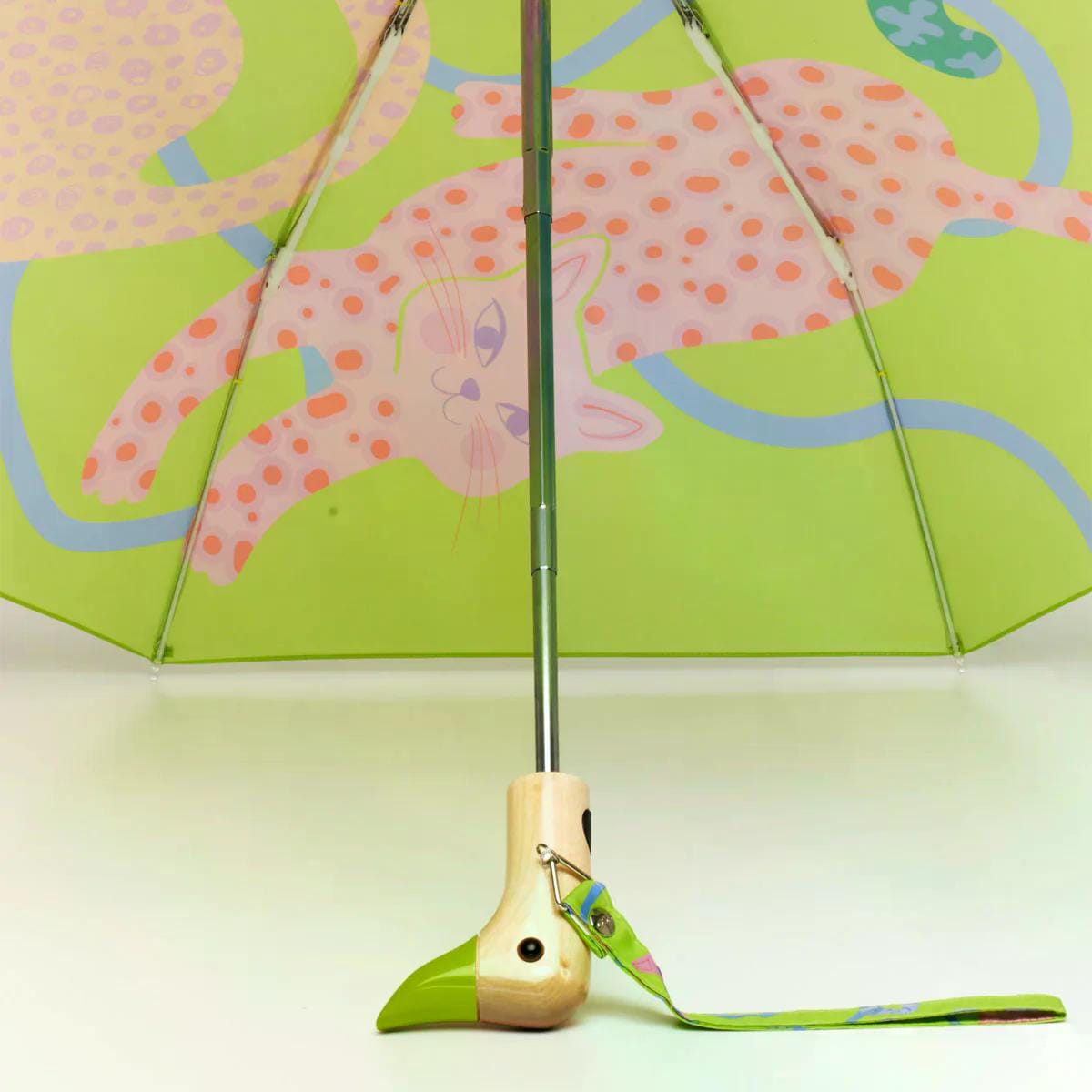 ORIGINAL DUCKHEAD EU Regenschirm mit Entenkopf - Arty Cats Lime Green Regenschirme ORIGINAL DUCKHEAD 