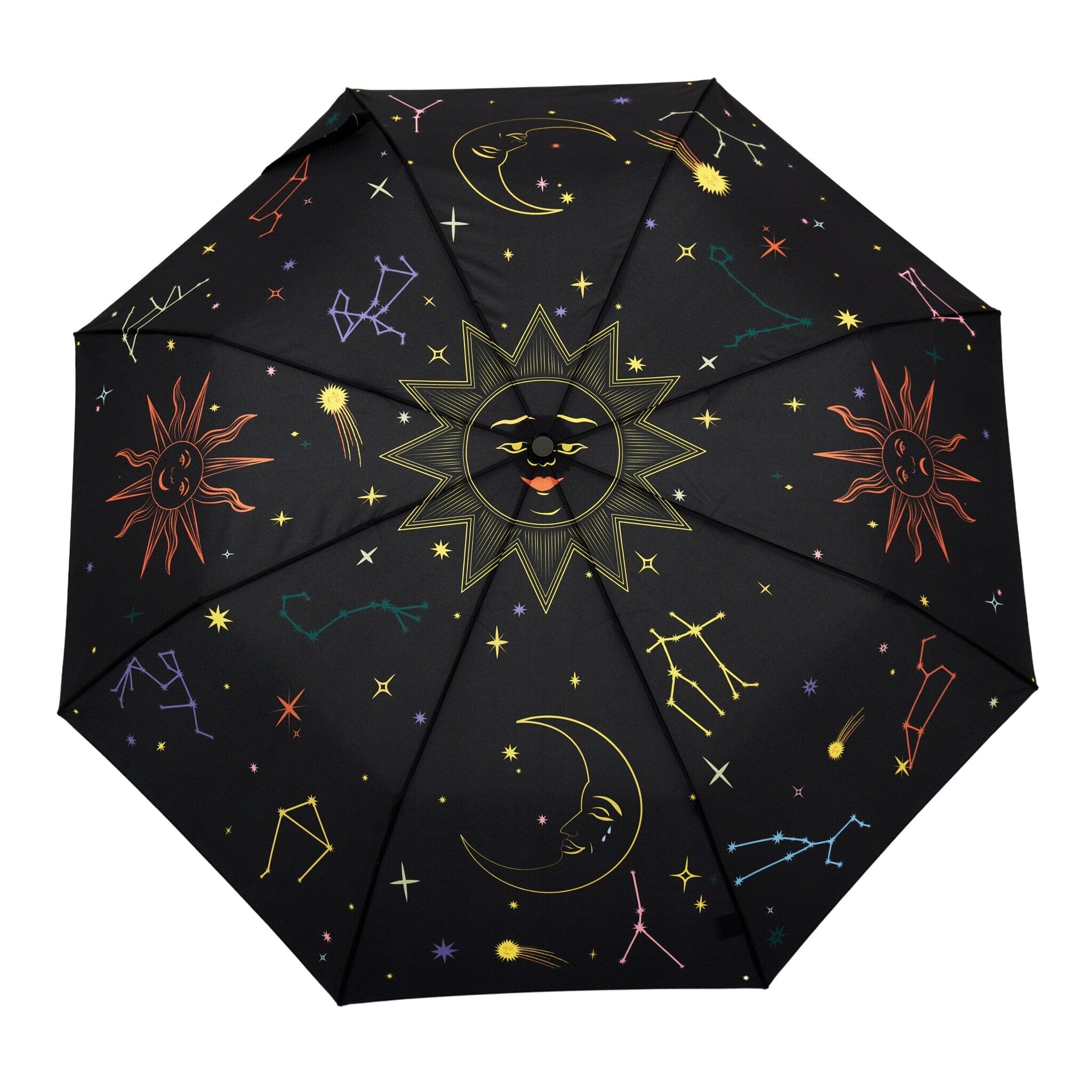 ORIGINAL DUCKHEAD EU Regenschirm schwarz Zodiak Sterne mit Entenkopf Regenschirme ORIGINAL DUCKHEAD 
