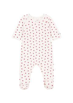 Petit Bateau Nicki Strampler weiß mit roten Herzen Strampler Petit Bateau 