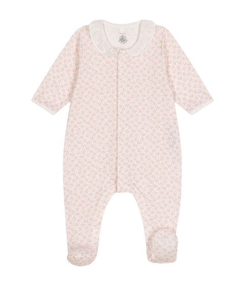 Petit Bateau cremefarbener Strampler mit rosa Blumenmuster Strampler Petit Bateau 