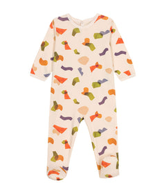 Petit Bateau cremefarbener Strampler mit bunten Klettergriffen Strampler Petit Bateau 