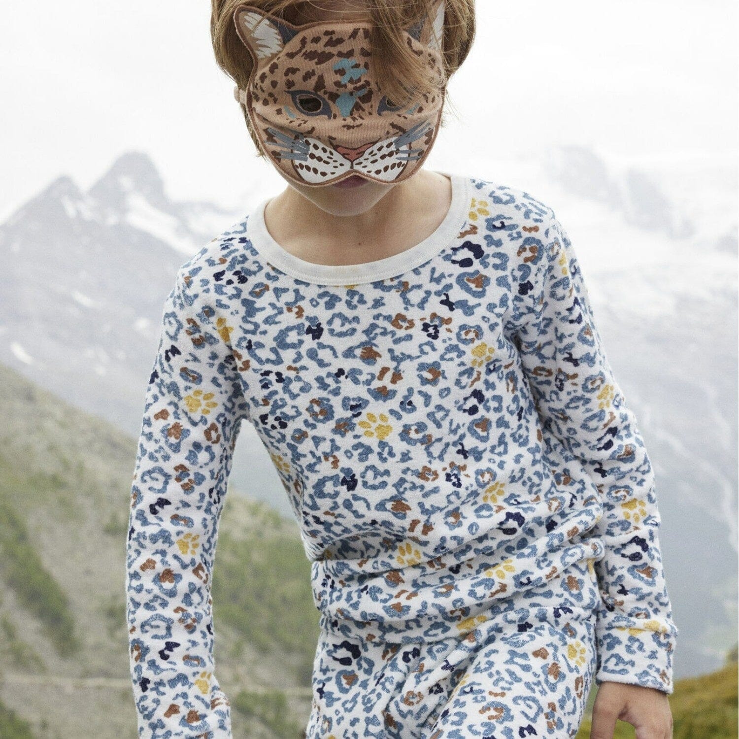 Petit Bateau Pyjama mitLeopardenprint und Leopardenmaske Schlafanzug Petit Bateau 