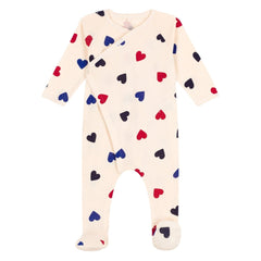 Petit Bateau Strampler mit blauen, roten und schwarzen Herzen Strampler Petit Bateau 