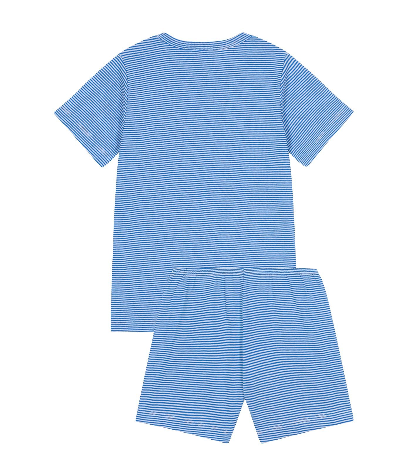 Petit Bateau kurzer Pyjama mit blau-weißen Streifen Schlafanzug Petit Bateau 