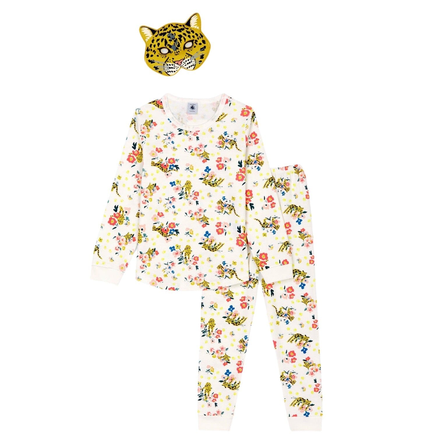 Petit Bateau Schlafanzug mit leuchtendem Leopardenprint und Leopardenmaske für Mädchen Schlafanzug Petit Bateau 