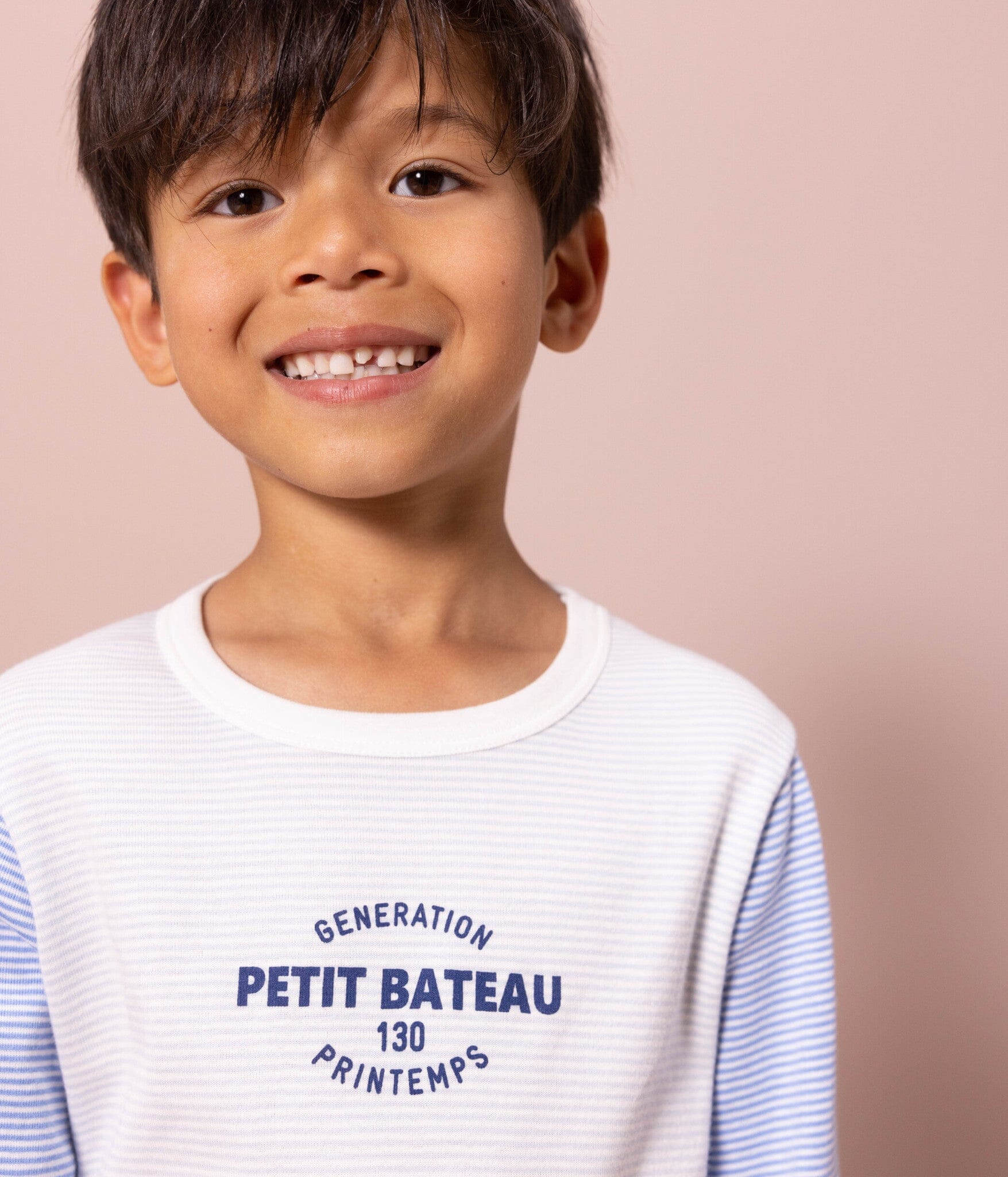 Petit Bateau Pyjama Ringelstreifen Mehrfarbig aus Rippstrick Schlafanzug Petit Bateau 