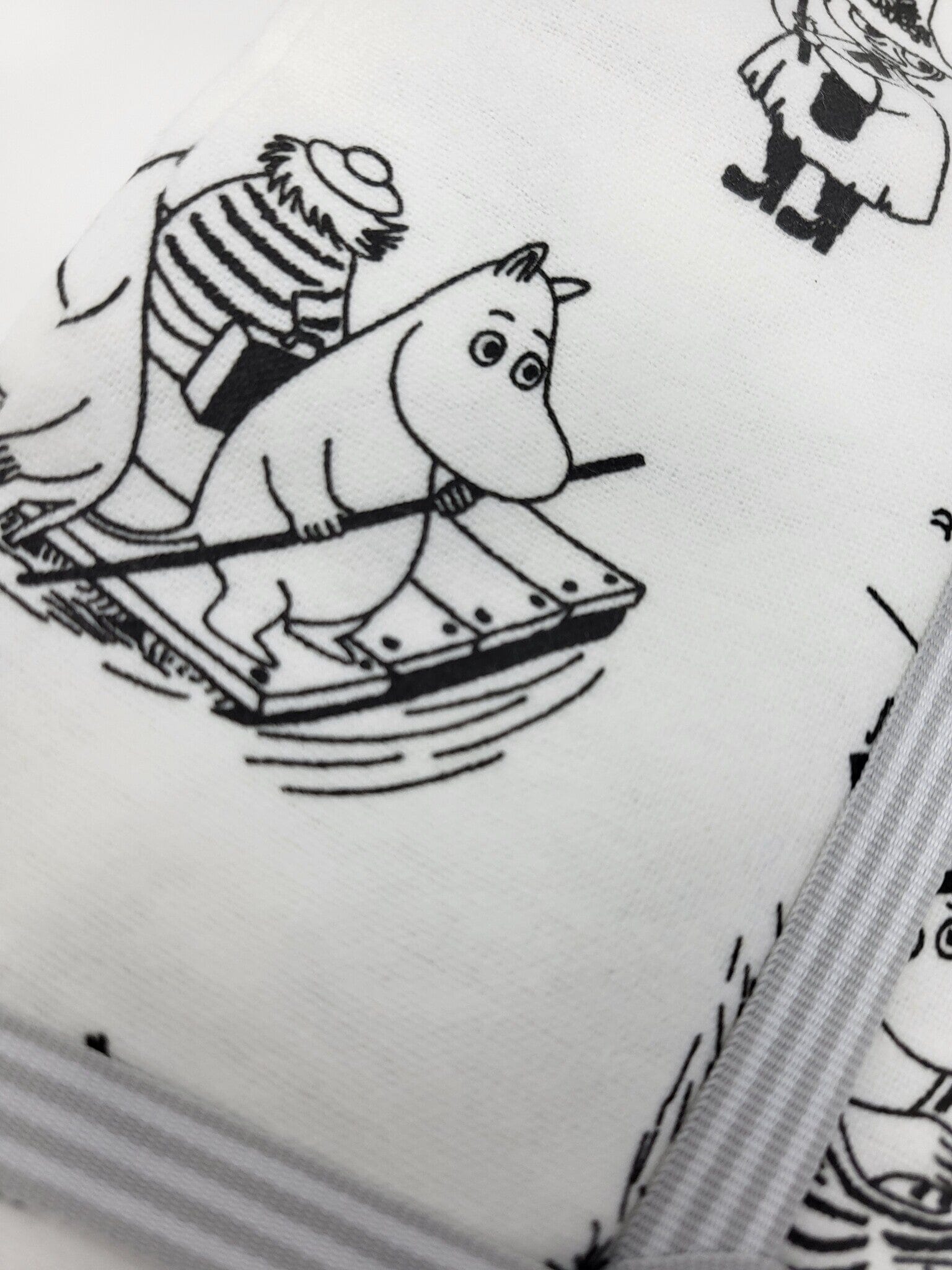 Rätt Start Moomin Flanelldecken Set 3-teilig weiß schwarz Babydecke Rätt Start 