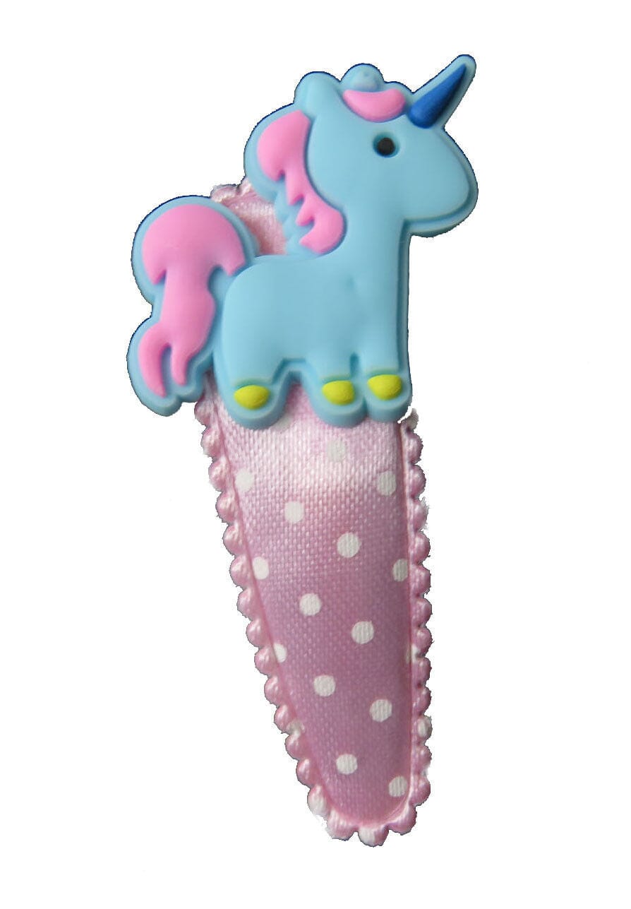 Haarspangen Einhorn auswählen Haarschmuck Mein Shop Einhorn hellblau auf rosa Polka Dots 