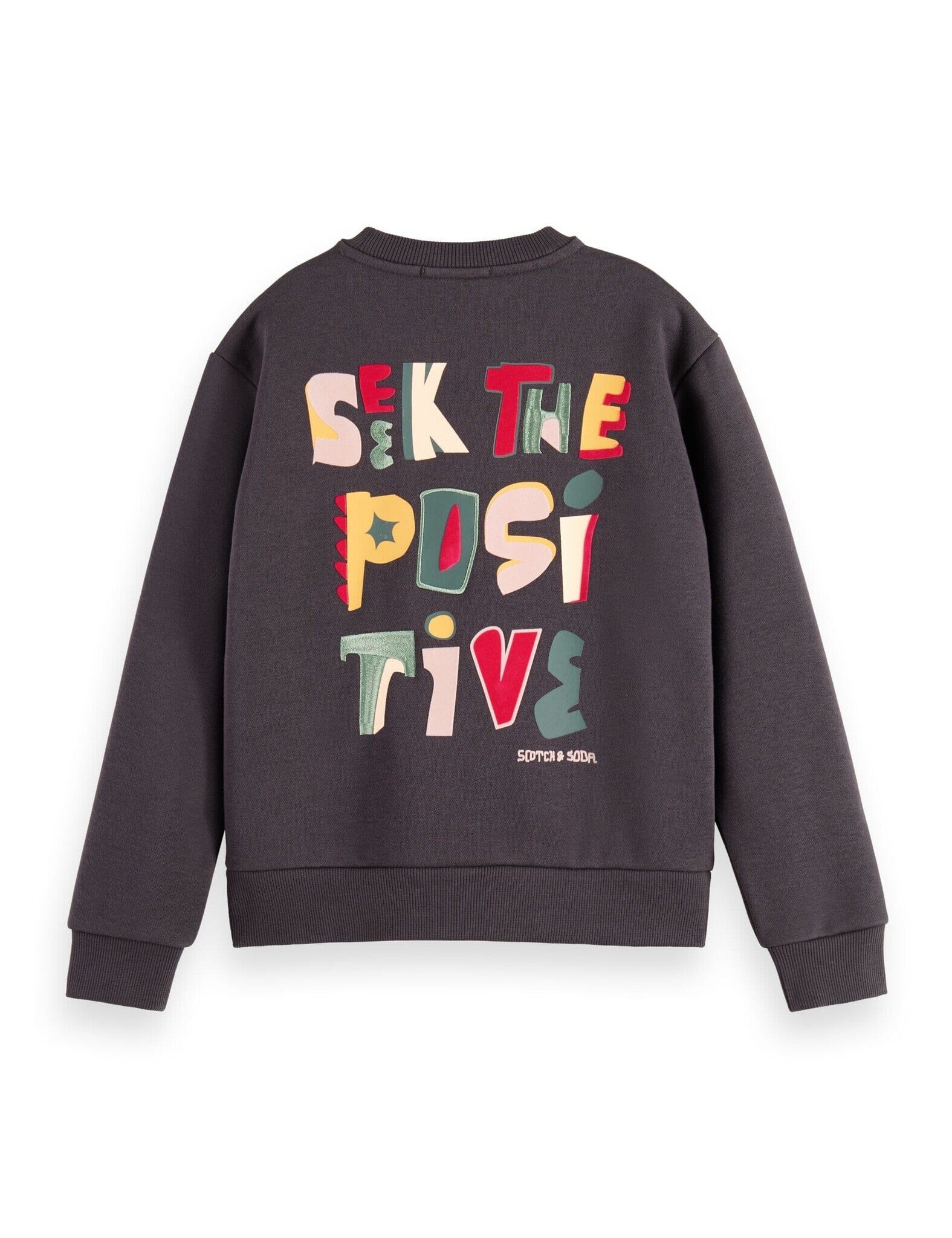 SCOTCH & SODA Kinder Artwork Sweatshirt braun mit Vorder- und Rückenprint und Stitching bunt Sweatshirt Scotch & Soda 