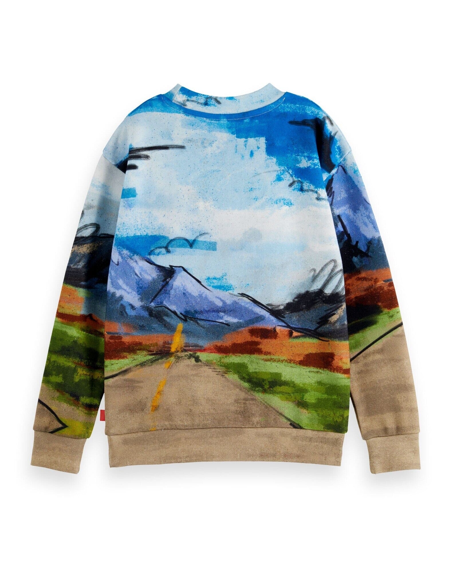 SCOTCH & SODA Sweatshirt Relaxed Fit Artwork Landschaft Sportwagen Sweatshirt Scotch & Soda 