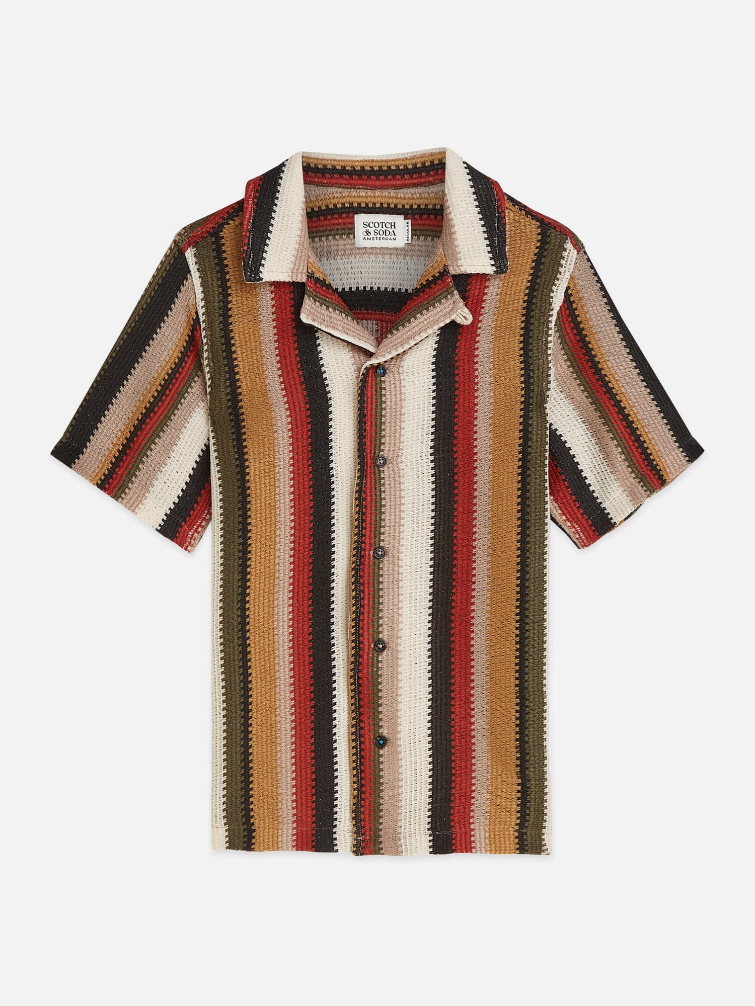 Scotch & Soda Kurzarmhemd Strick-Optik mit Multicolor-Streifen Bluse Scotch & Soda 10 Jahre 