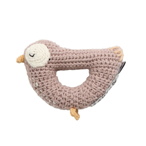 SEBRA gehäkelte Rassel Bliss der Vogel, misty rose Babyrasseln SEBRA 