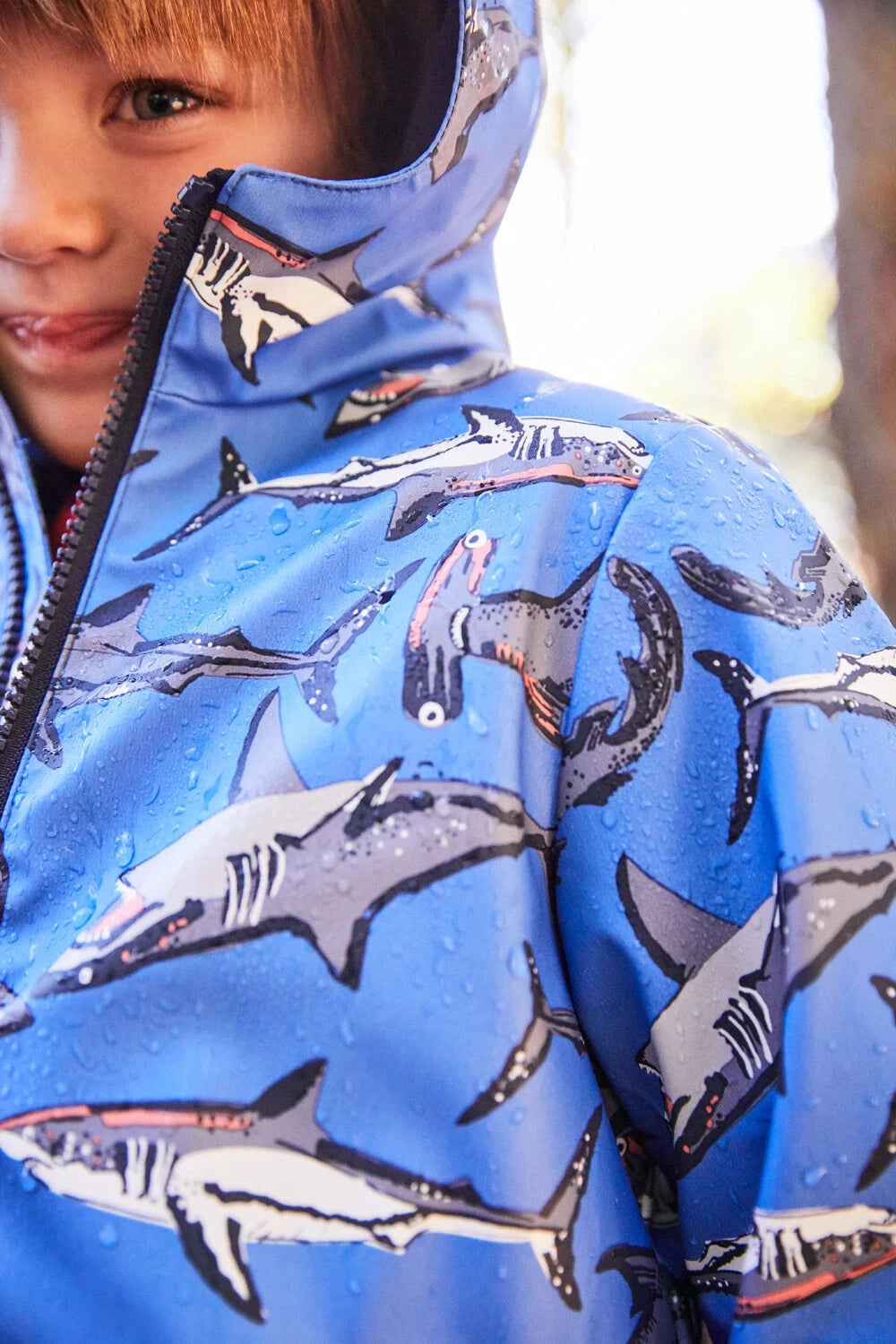 Tom Joule Regenjacke „Skipper“ blau mit Haien Regenjacken TOM JOULE 