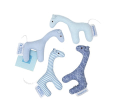 Trousselier Set 4 Giraffen himmelblau hellblau Baumwolle 10cm Babyrasseln Trousselier 
