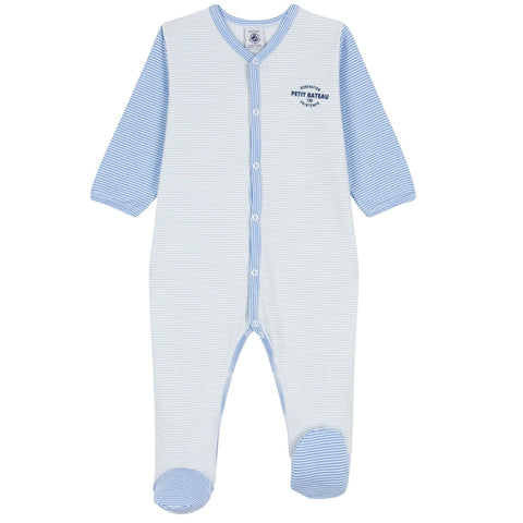 Petit Bateau Ringelstrampler blau aus Bio-Baumwolle Strampler Petit Bateau 